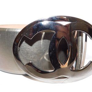 Lambskin & Gold-Tone Pewter Chanel Belt